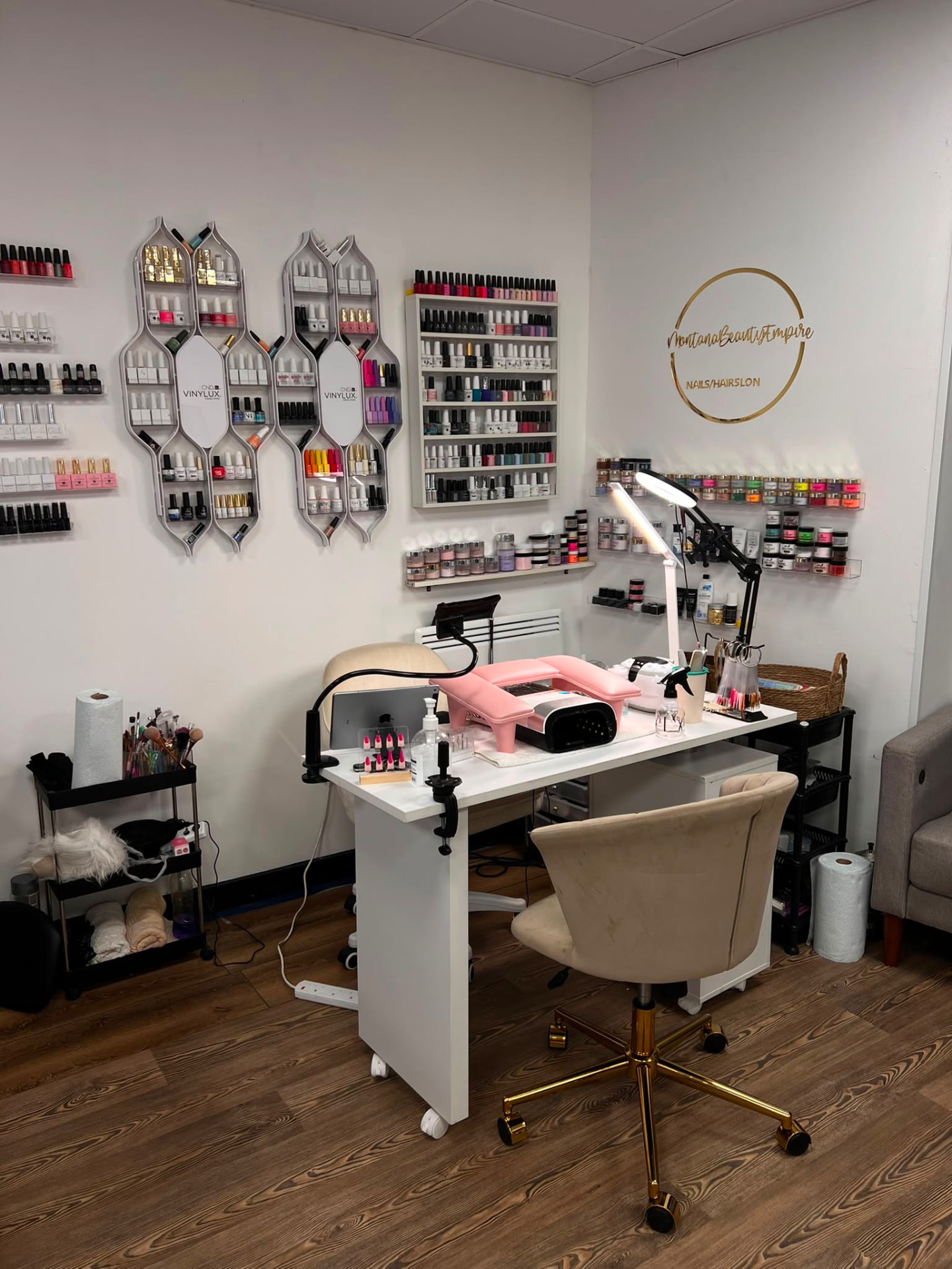 Montana Beauty Empire nail station and polish collection