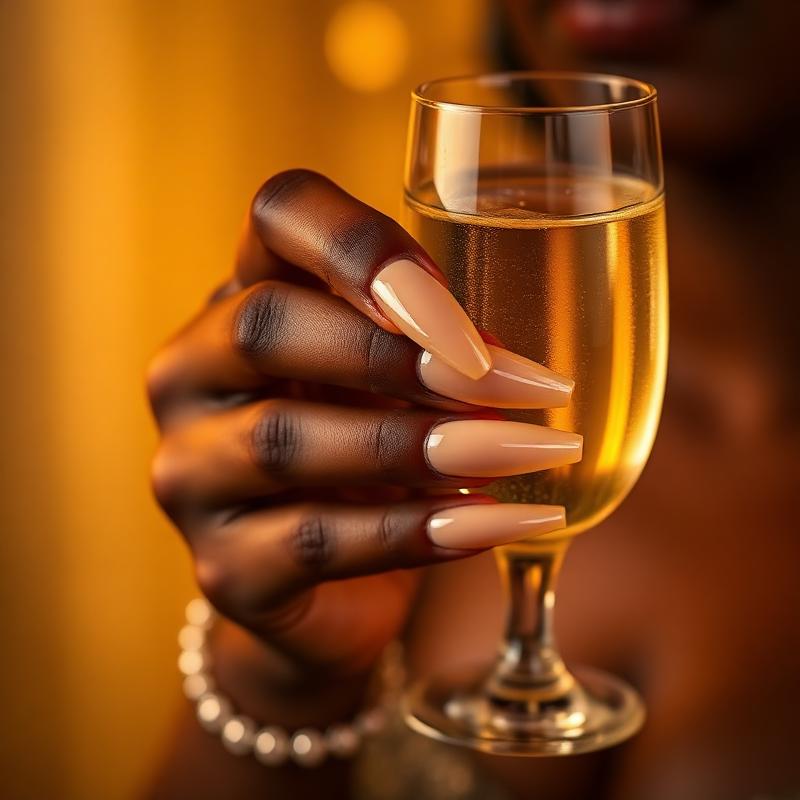 Nude chrome nails