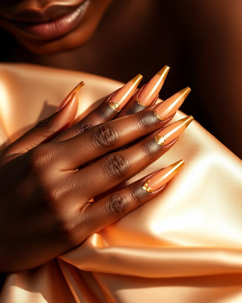 Gold leaf nails