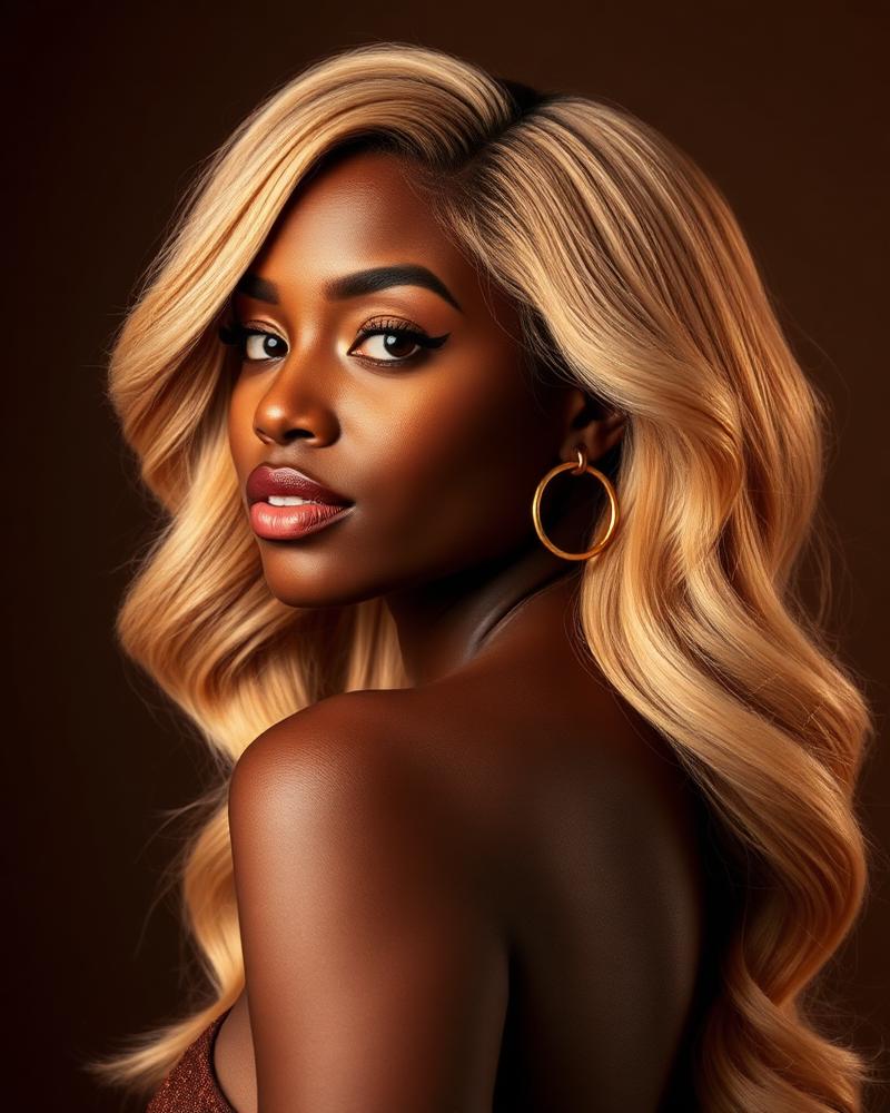 Honey-blonde wig install