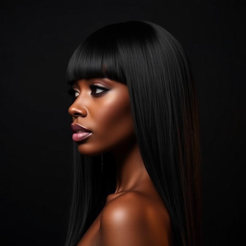 Bone-straight wig
